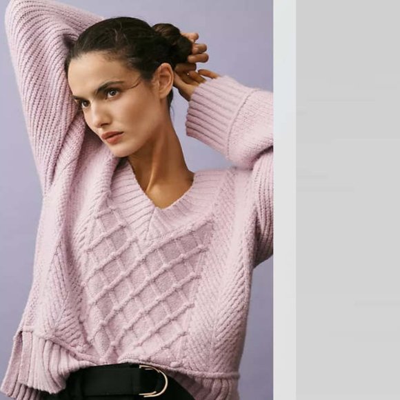 Anthropologie Sweaters - NEW Anthropologie Maeve The Tillie V Neck Pullover Knit Sweater L